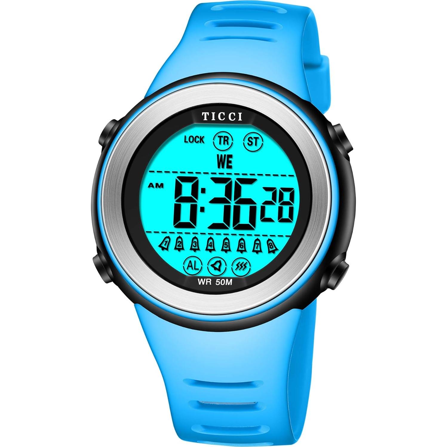 Reloj de Alarma Vibrante TICCI Unisex Impermeable con 8 Alarmas
