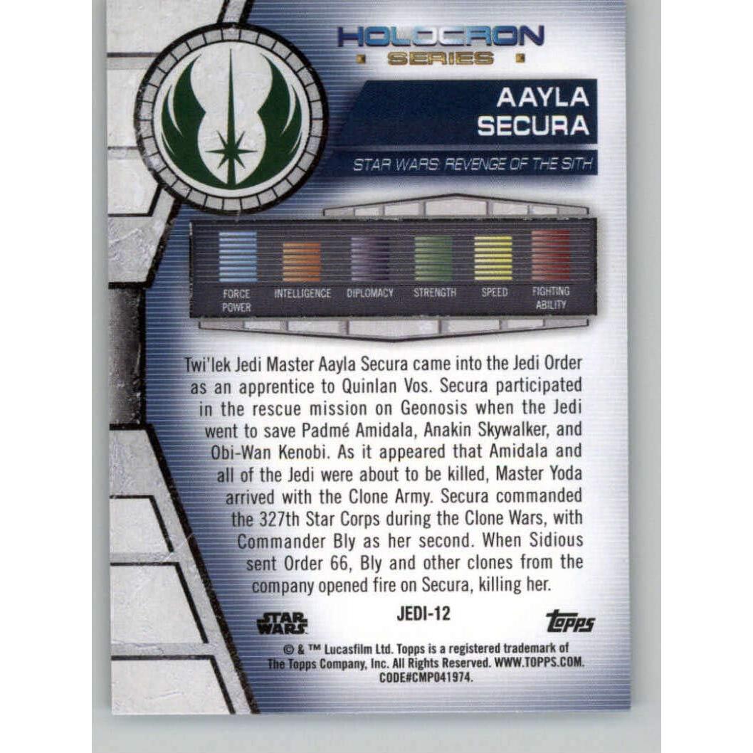 Tarjeta Coleccionable Topps Star Wars 2020 Aayla Secura
