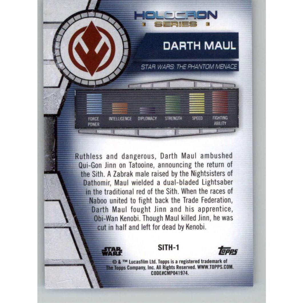 Tarjeta Coleccionable Star Wars Topps 2020 Darth Maul