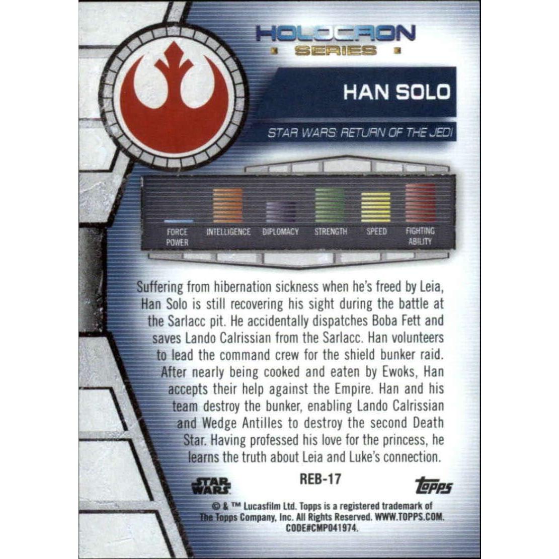 Tarjeta Coleccionable Han Solo #REB-17 Topps Star Wars 2020