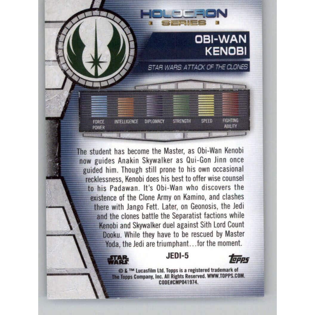 Tarjeta Coleccionable Obi-Wan Kenobi #JEDI-5 Topps Star Wars