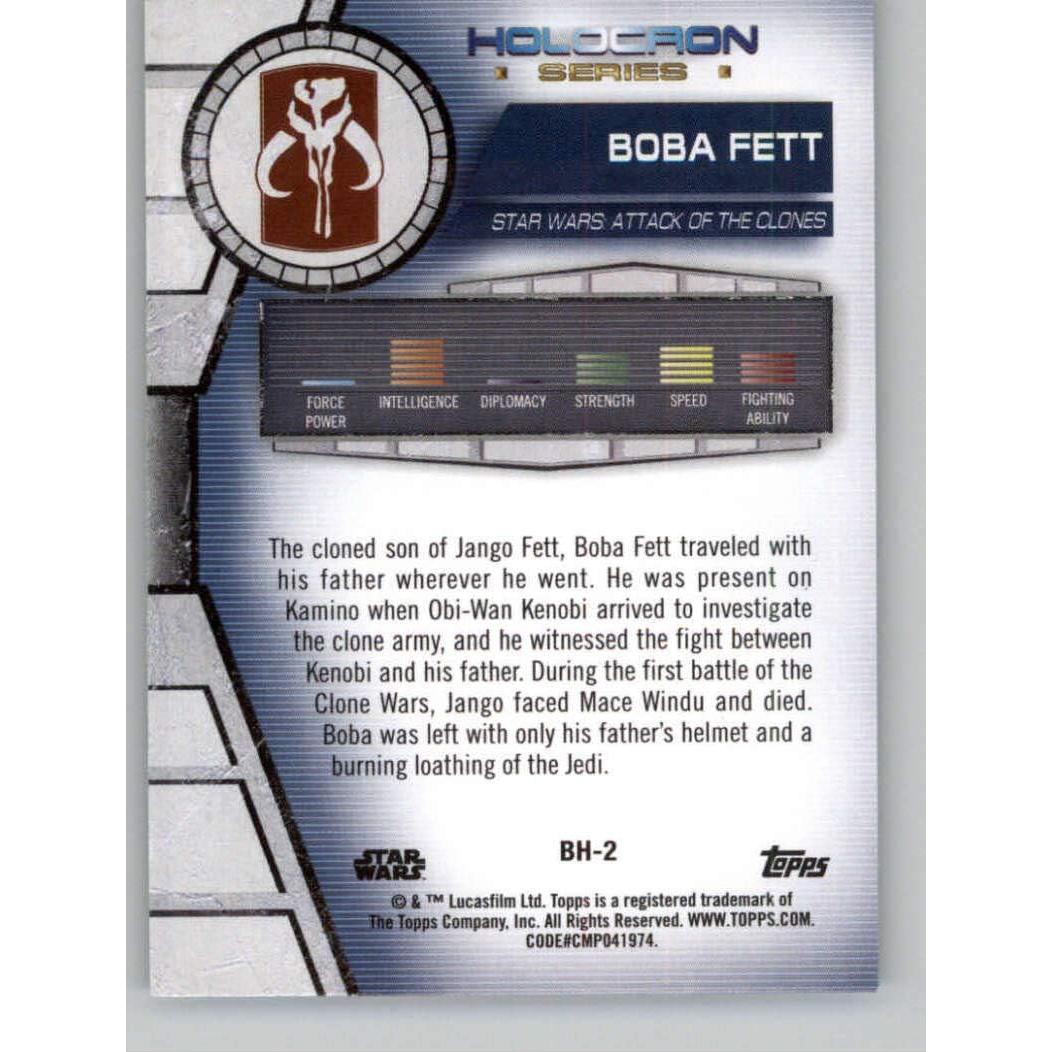 Tarjeta Coleccionable Boba Fett #BH-2 Topps 2020