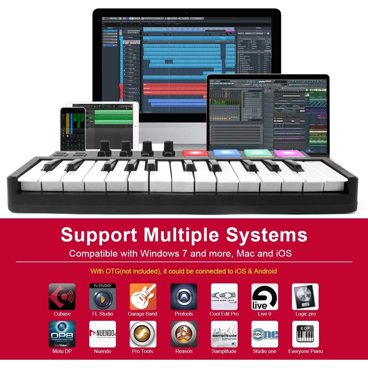 Controlador MIDI Lotmusic Panda MINI 25 Teclas USB
