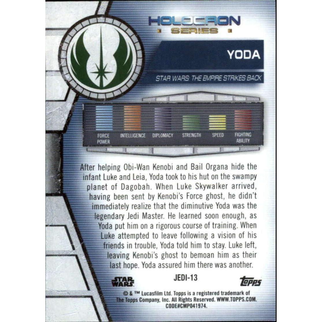 Tarjeta Coleccionable Yoda #JEDI-13 Star Wars Topps 2020