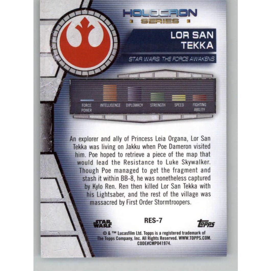 Tarjeta Coleccionista Star Wars Topps 2020 Lor San Tekka