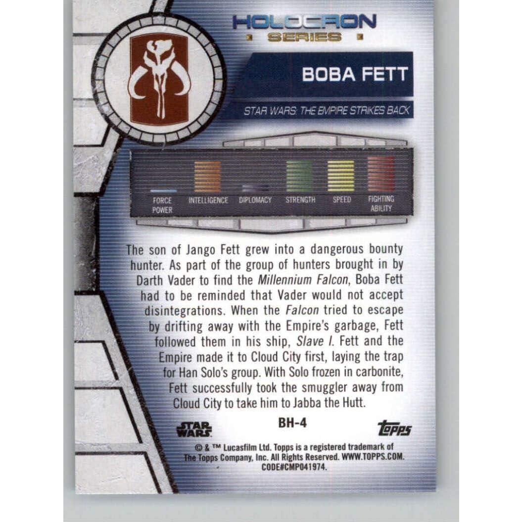 Tarjeta Coleccionable Boba Fett #BH-4 Topps 2020