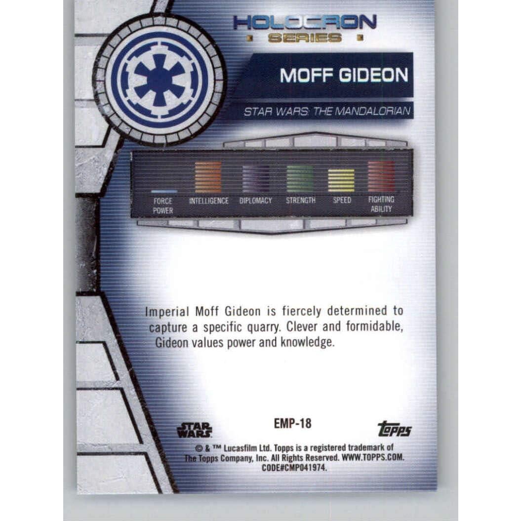 Tarjeta Coleccionable Moff Gideon #EMP-18 Star Wars Topps 2020