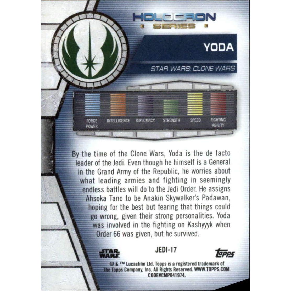 Tarjeta Coleccionable Yoda 2020 Topps Star Wars Holocron