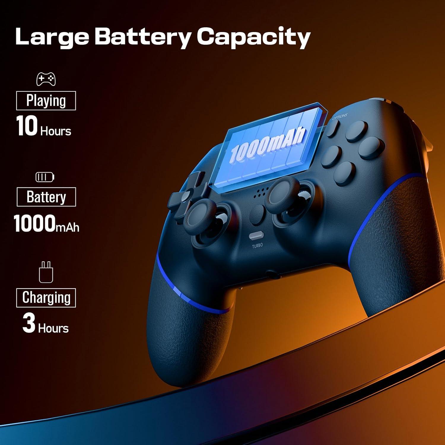 Controlador Inalámbrico CHEREEKI para PS4 Negro con Joystick Hall