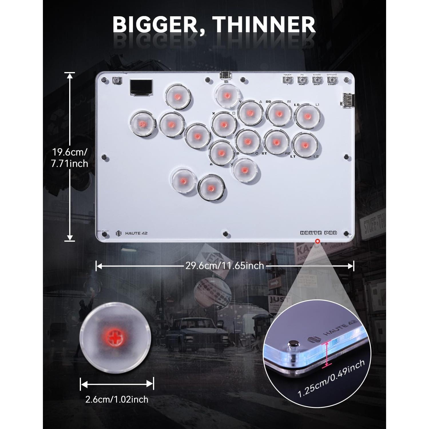 Controlador Arcade Sehawei T16 Blanco 16 Botones RGB Turbo