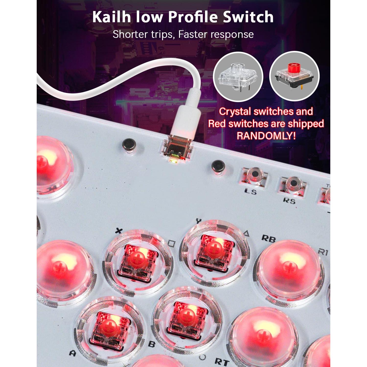 Controlador Arcade Sehawei T16 Blanco 16 Botones RGB Turbo