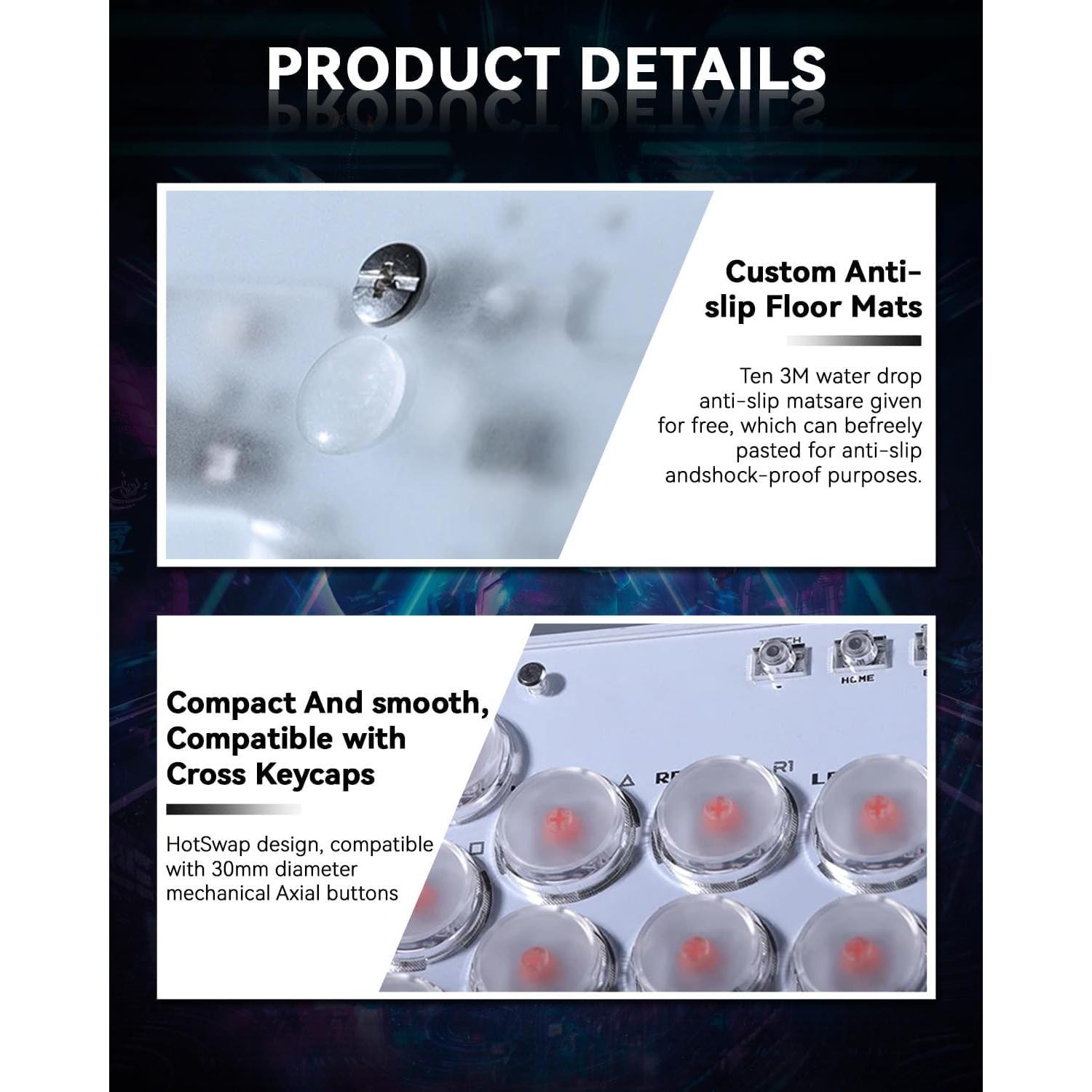 Controlador Arcade Sehawei T16 Blanco 16 Botones RGB Turbo