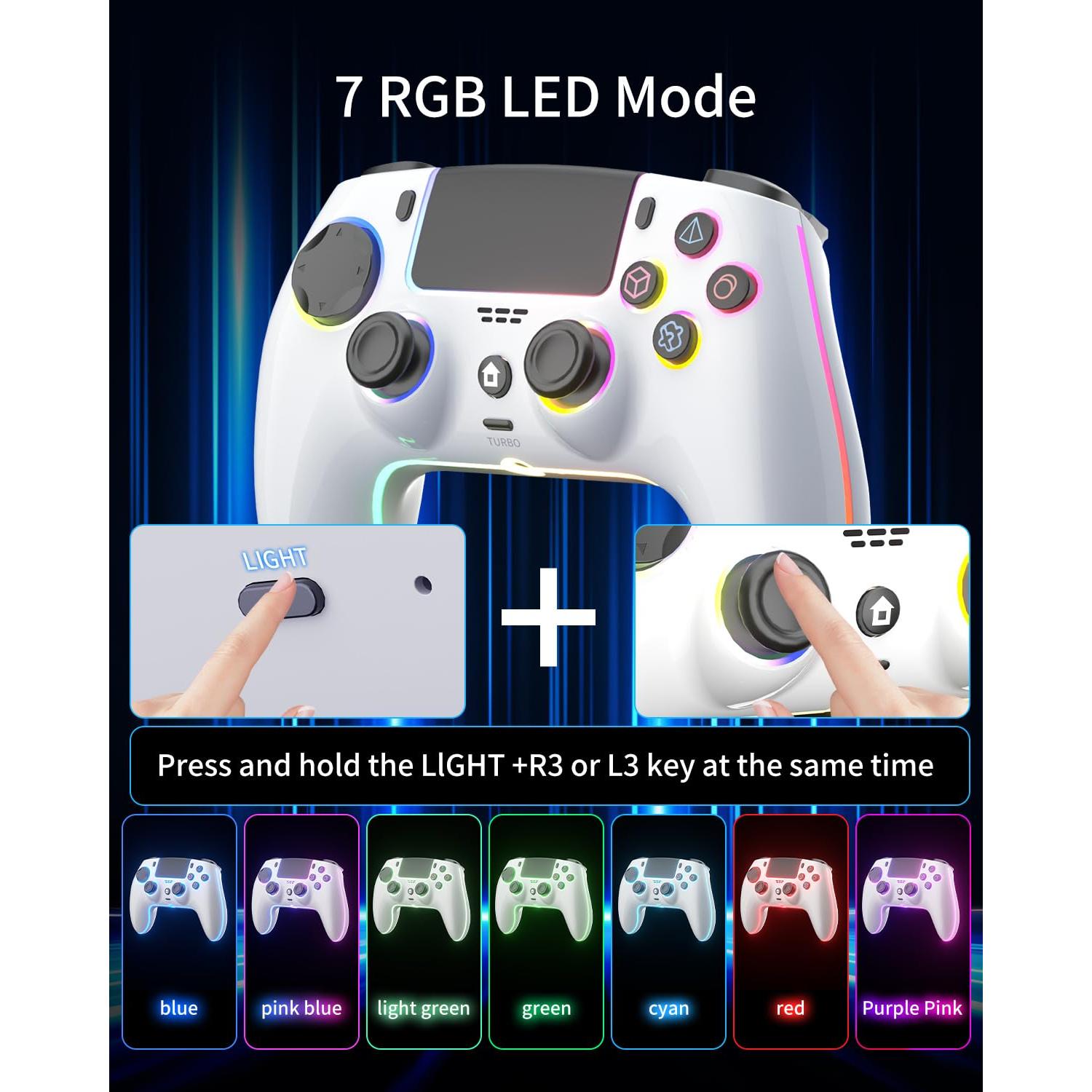 Controlador Inalámbrico ThinTree para PS5/Pro/Slim/PC, RGB