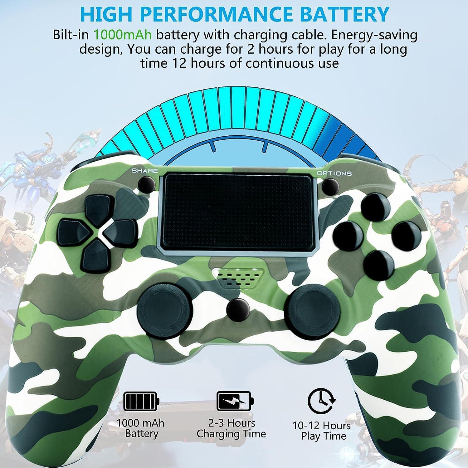 Controlador Inalámbrico SHEPUDRUC para PS4 - Camo Rojo y Verde