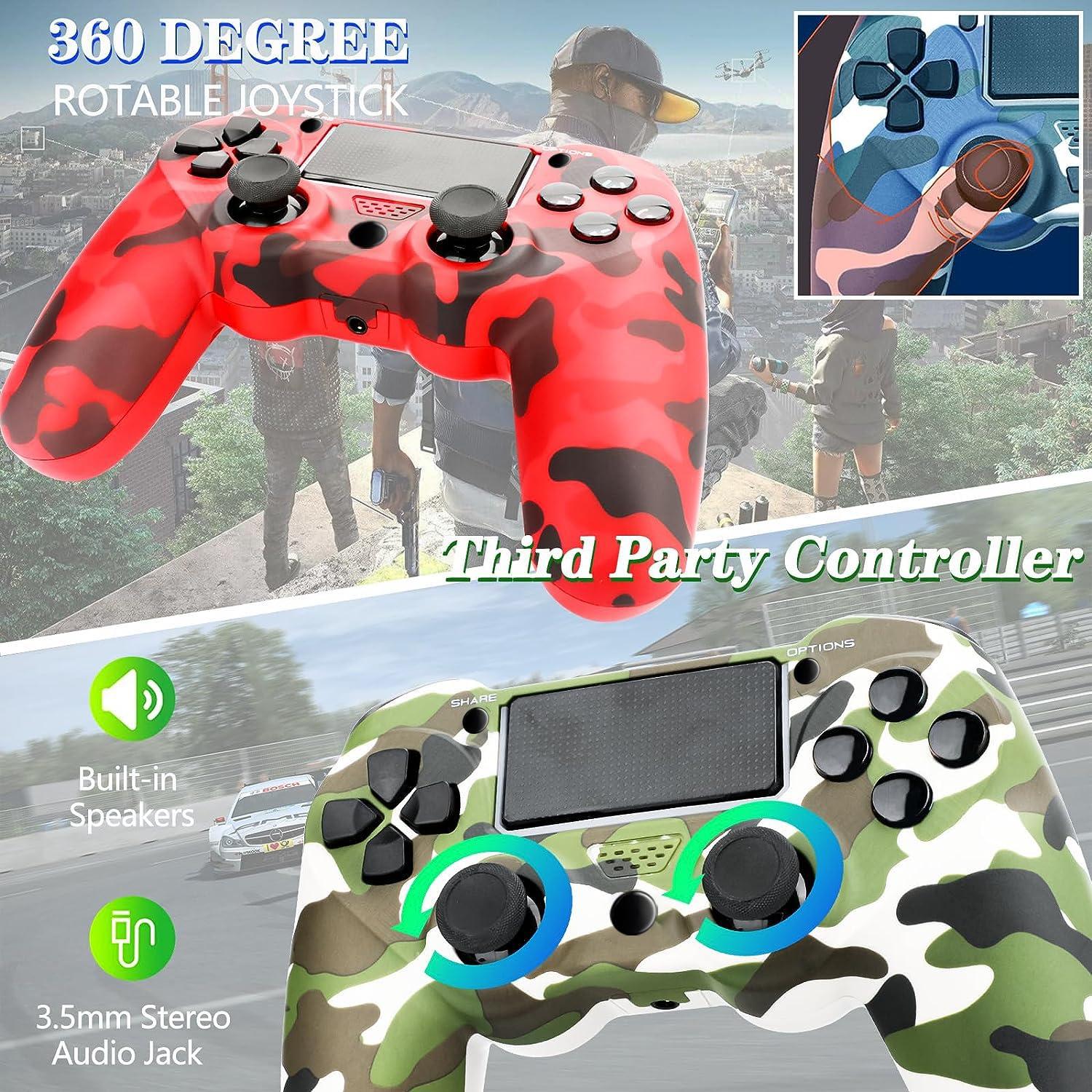 Controlador Inalámbrico SHEPUDRUC para PS4 - Camo Rojo y Verde