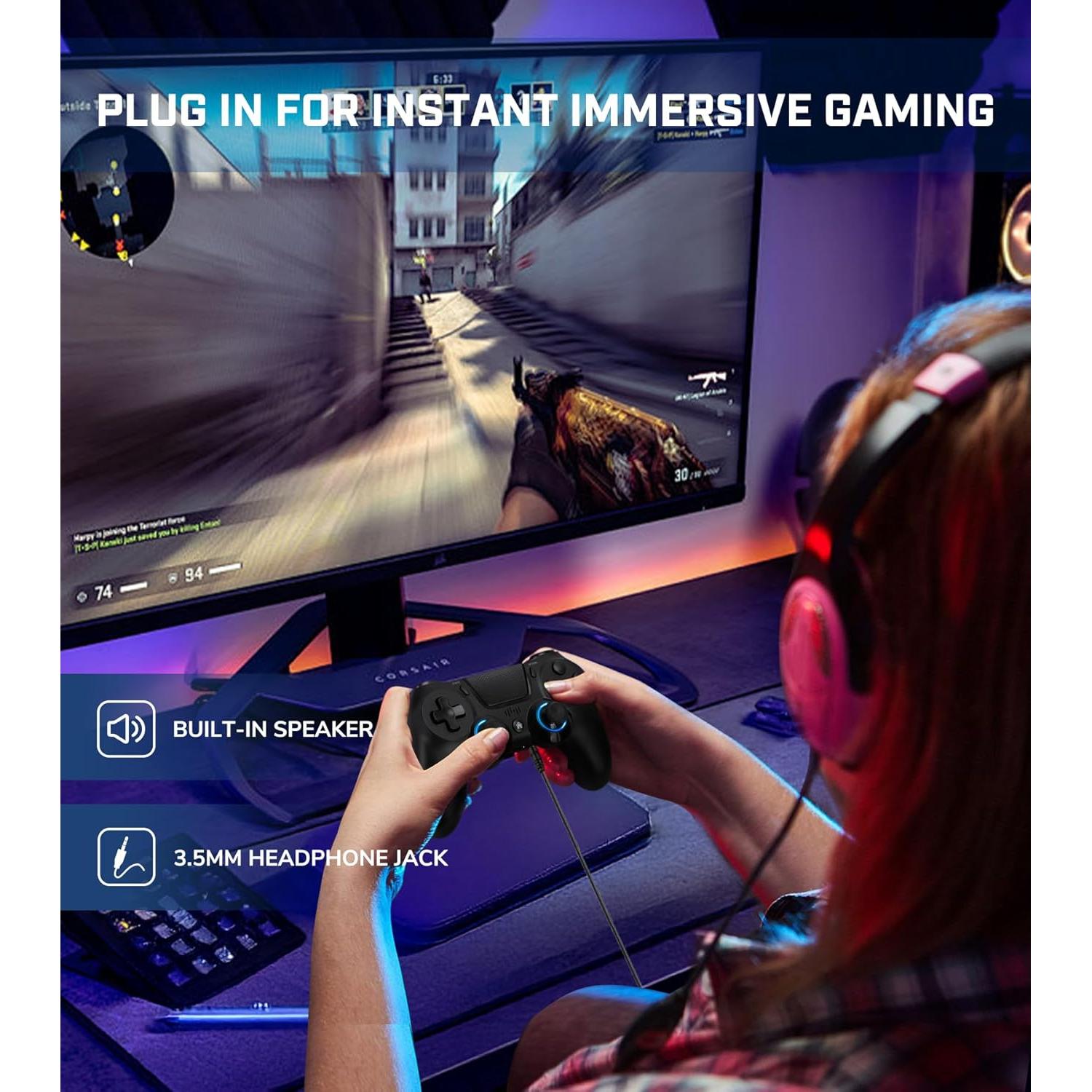 Controlador Inalámbrico TJPD para PS4/Pro/Slim/PC - Paquete de 2