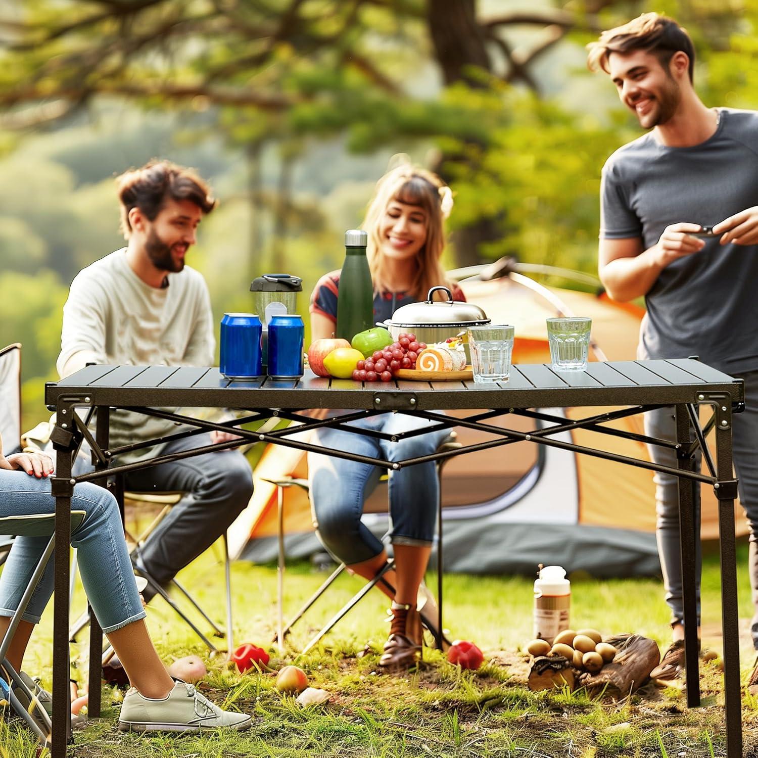 Mesa de Camping Plegable ALPHA CAMP 301-YYZ Ajustable