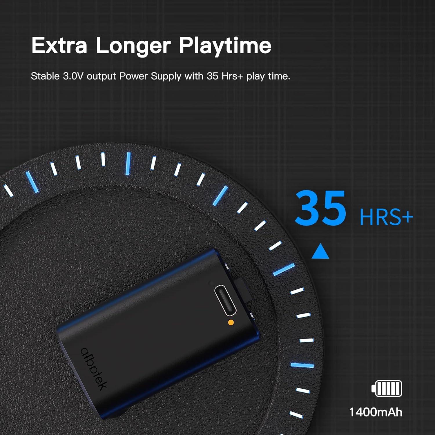 Paquete de 2 Baterías Recargables Xbox afbptek 1400mAh Carga Rápida