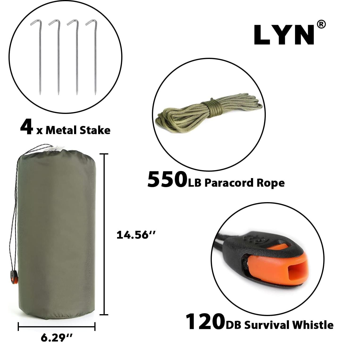 Carpa de Emergencia LYN Extra Grande Impermeable 208x91 cm