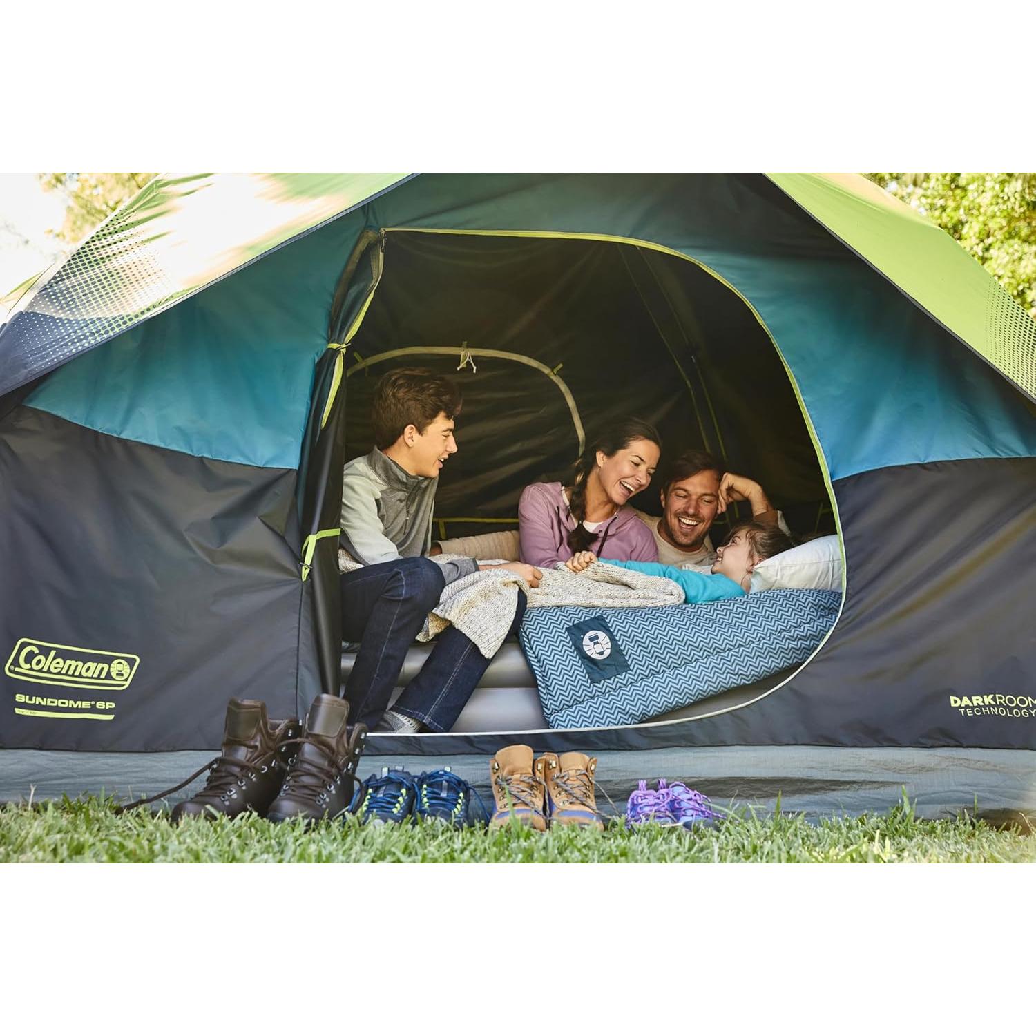 Carpa Coleman Domo Oscuro para 6 Personas - Verde/Negro