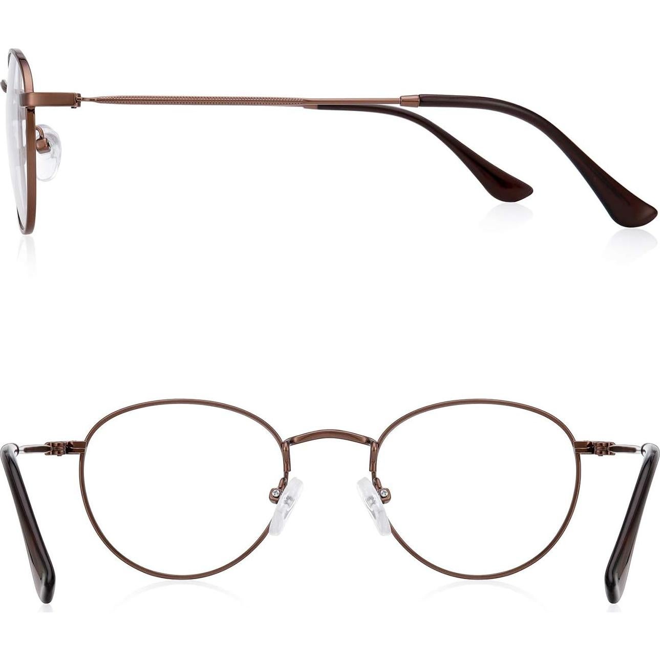 Gafas Redondas de Metal Vintage Anti Luz Azul 3.25x