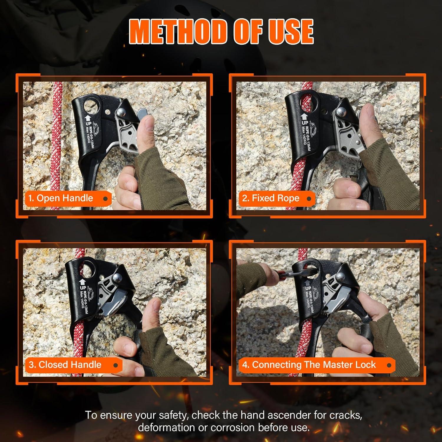 Ascensor de Mano AOKWIT Aluminio Ergonómico 19 cm para Escalada