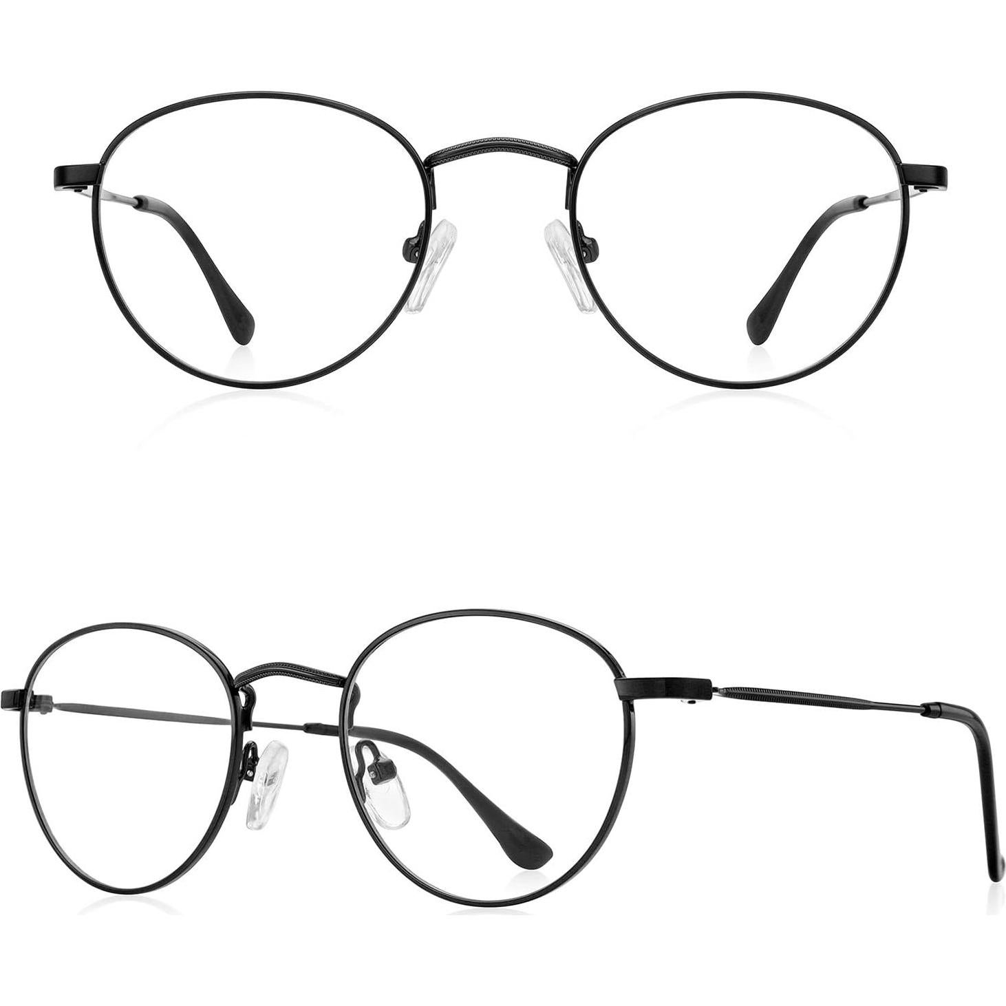 Gafas Redondas de Metal Vintage Anti Luz Azul 2.25x