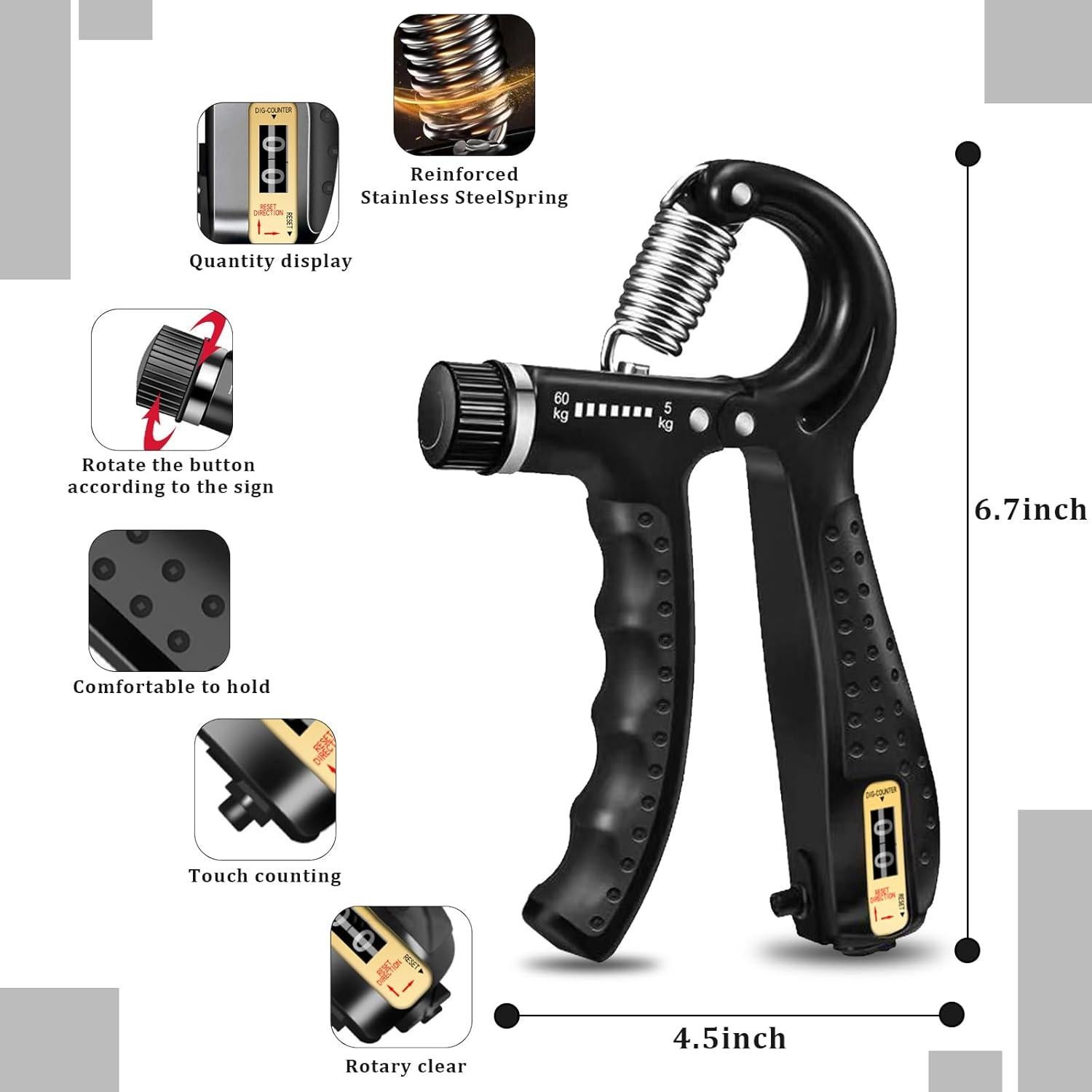 Kit de Entrenadores de Fuerza de Mano ZKFKJXOXO - 5 Piezas