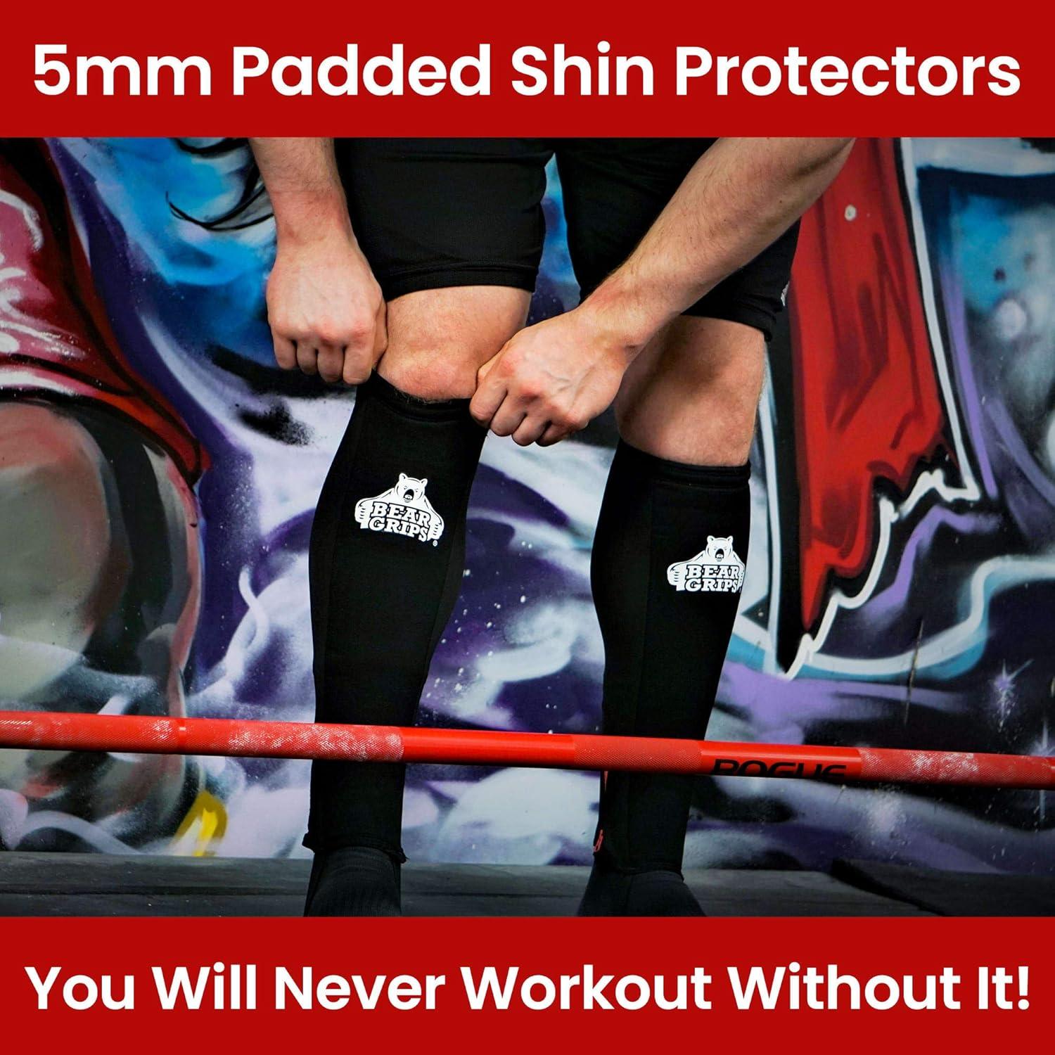 Protectores de espinillas Bear Grips - Neopreno para gimnasio