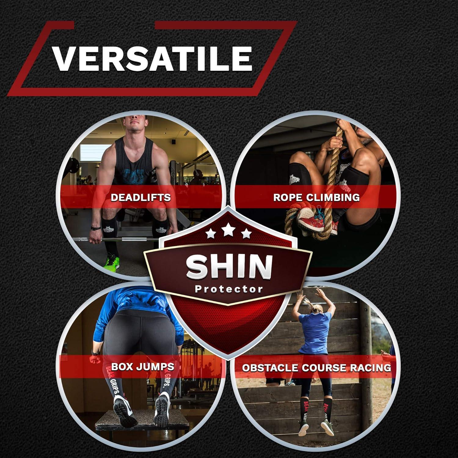 Protectores de espinillas Bear Grips - Neopreno para gimnasio