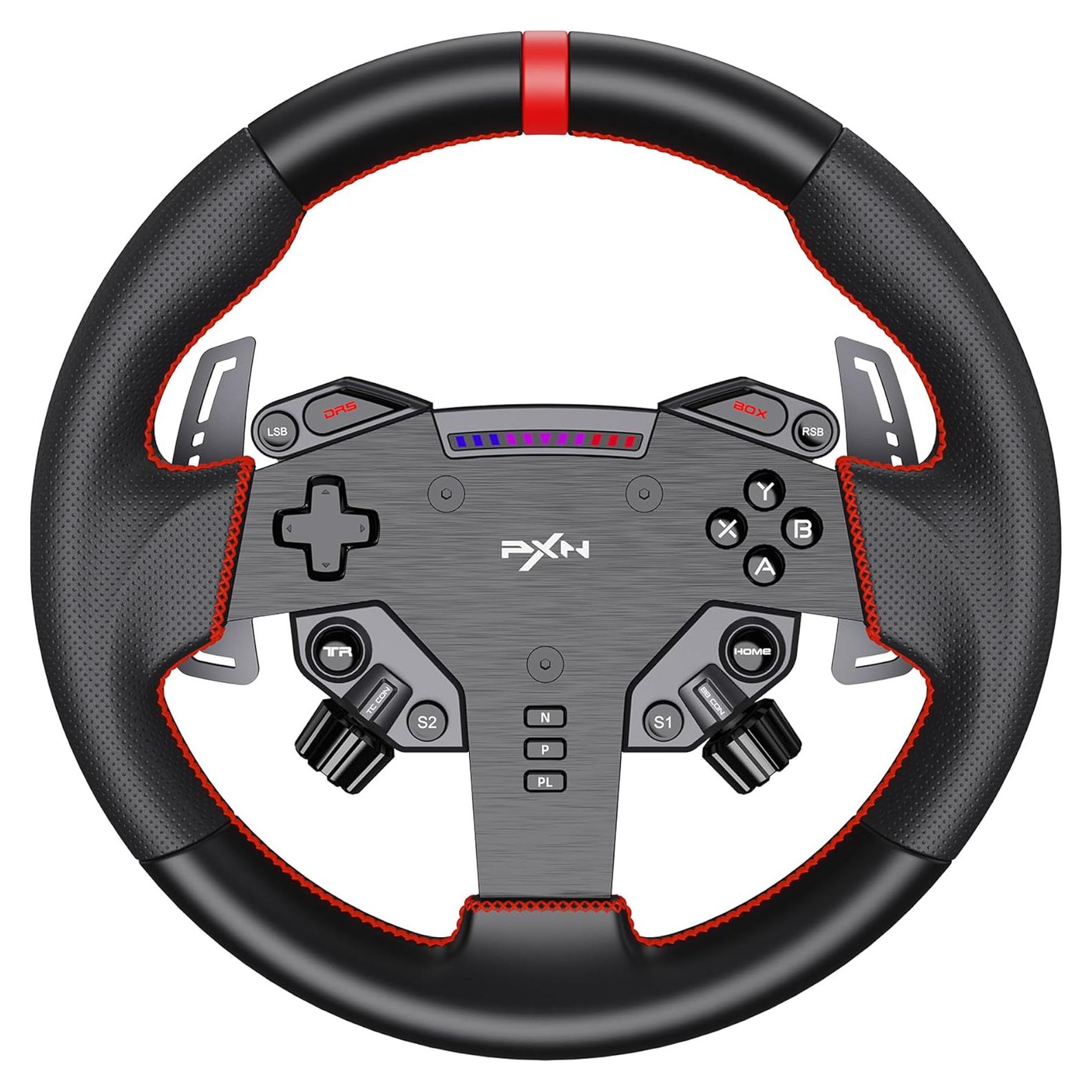 Volante de Carreras PXN W AS 28 cm - Liberación Rápida, RGB