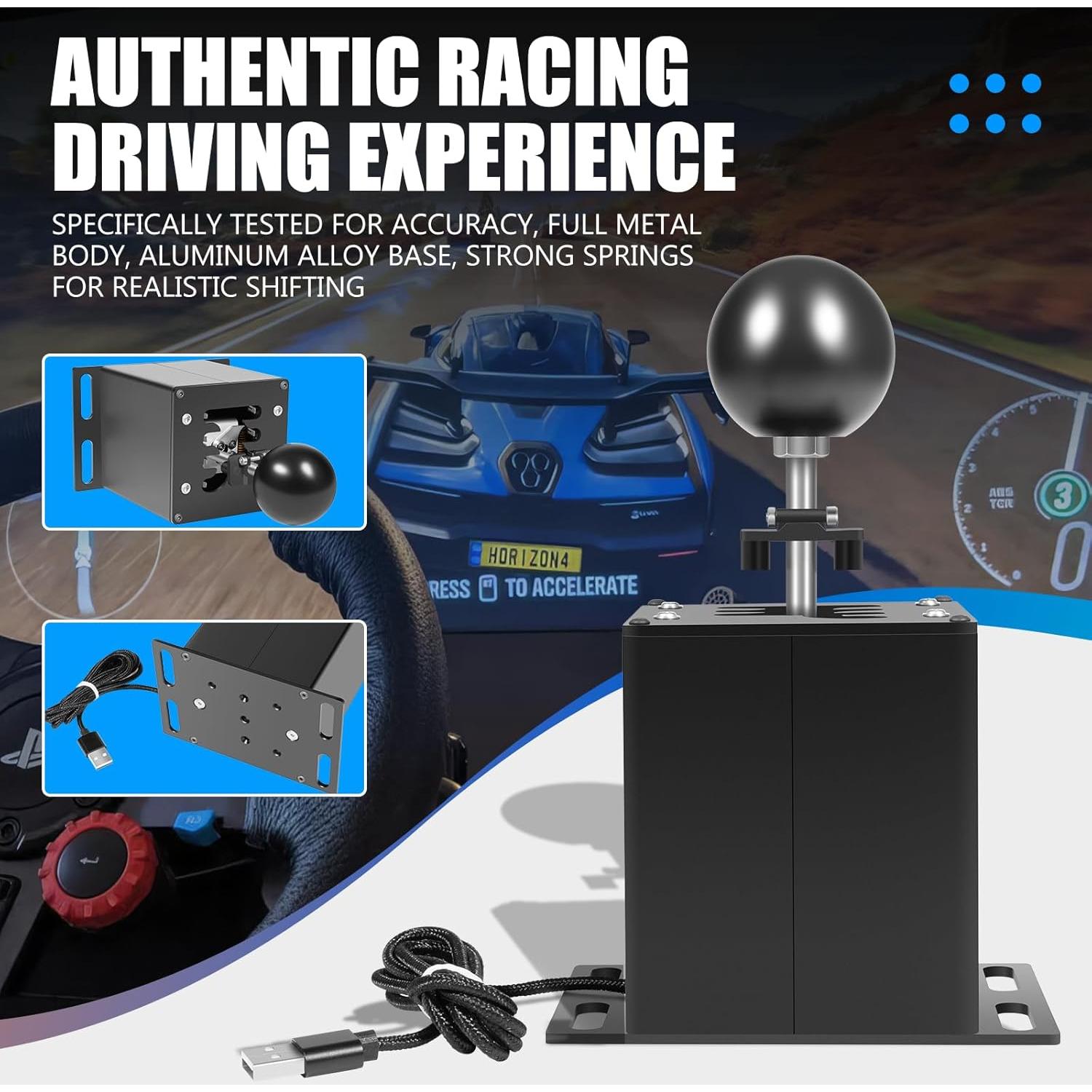 Simulador de Cambios Camoo USB 6+R para PC - Compatible G29 G27 G25