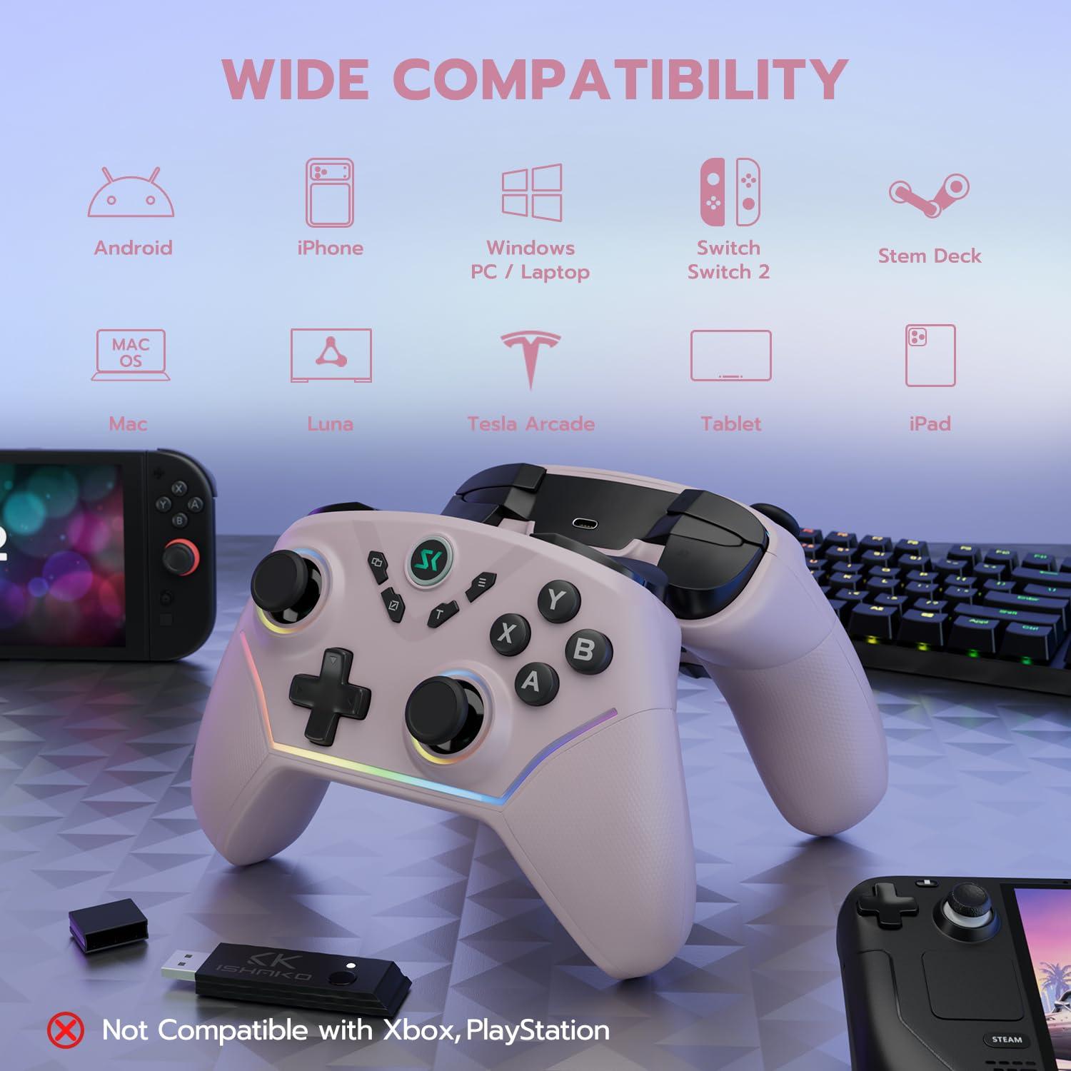 Controlador Inalámbrico ISHAKO para Juegos - 1000Hz, 1200mAh