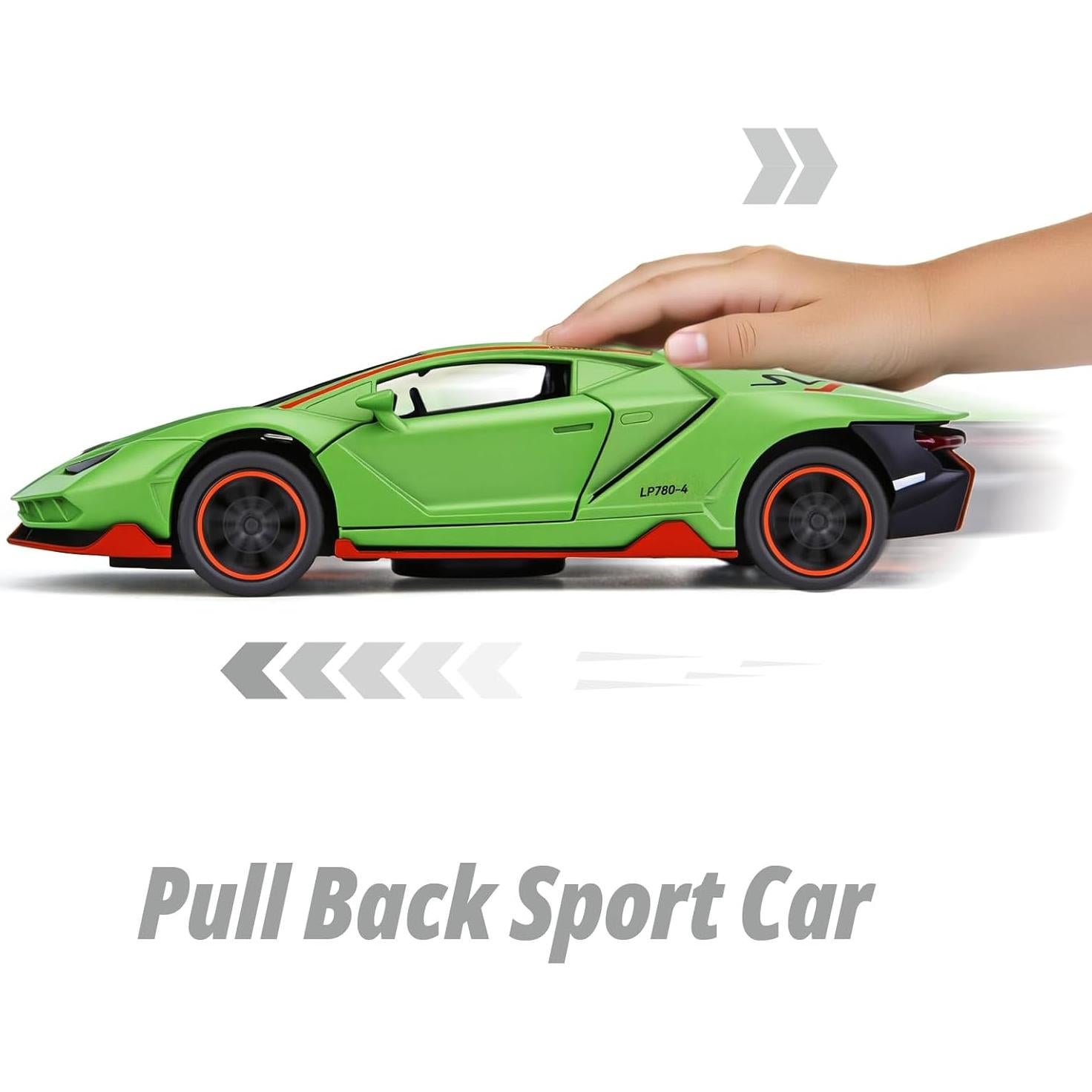 Coche Deportivo Diecast SASBSC SVJ Verde con Luz y Sonido