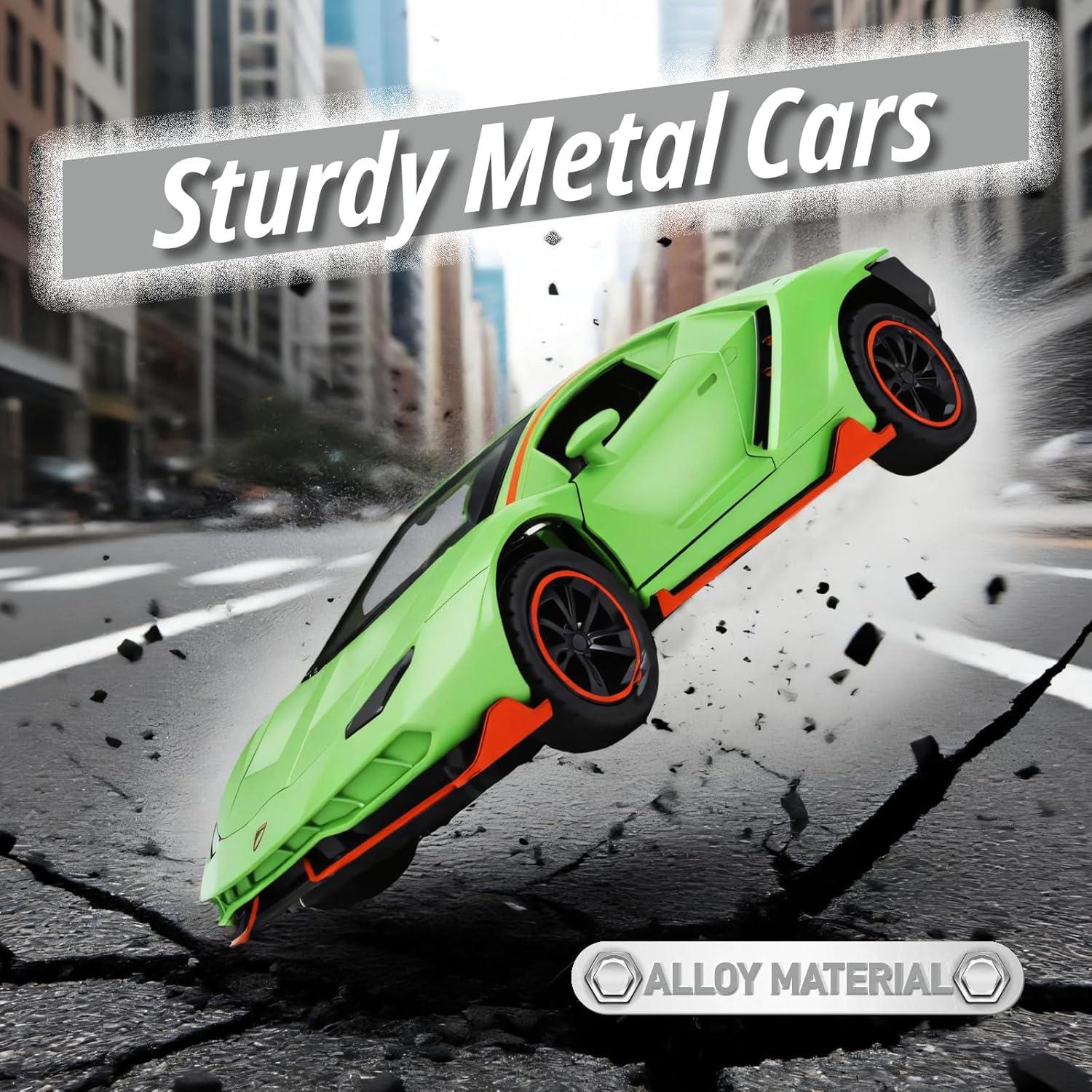 Coche Deportivo Diecast SASBSC SVJ Verde con Luz y Sonido