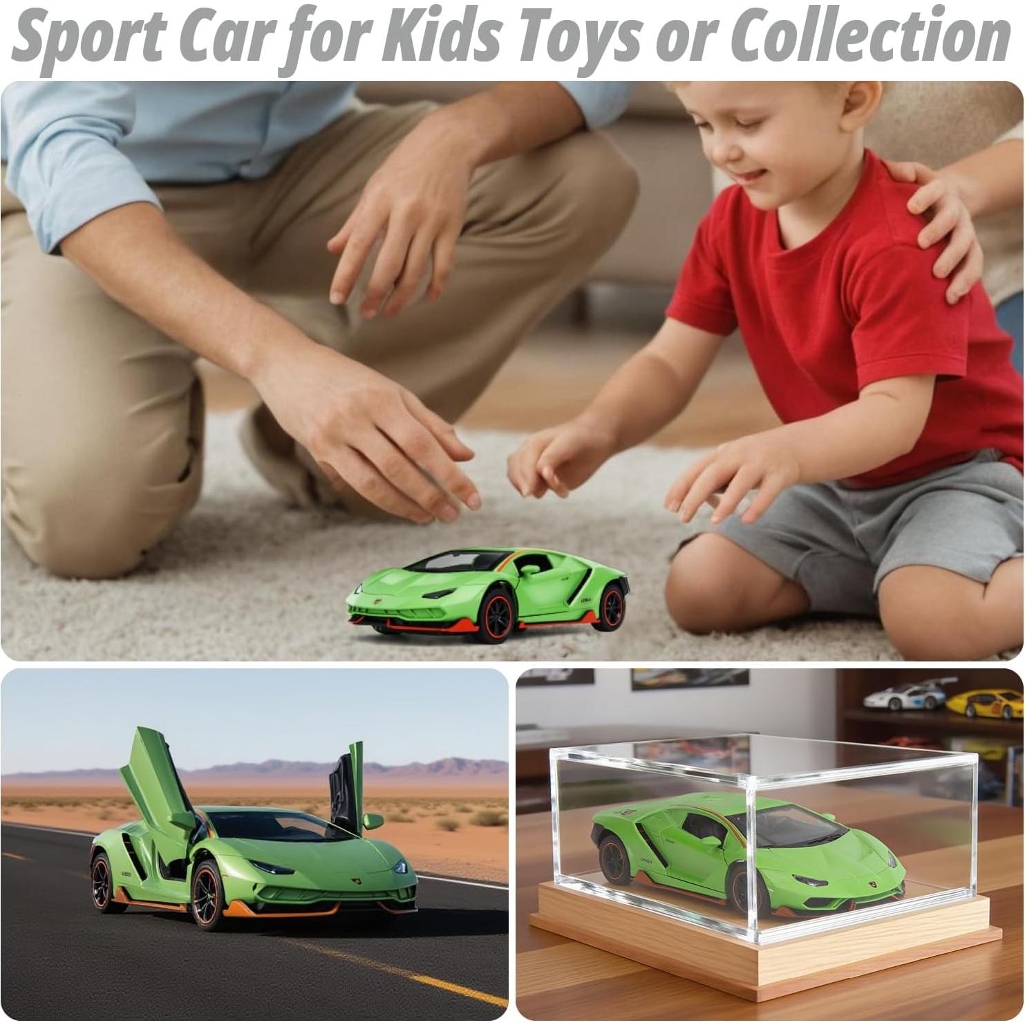 Coche Deportivo Diecast SASBSC SVJ Verde con Luz y Sonido
