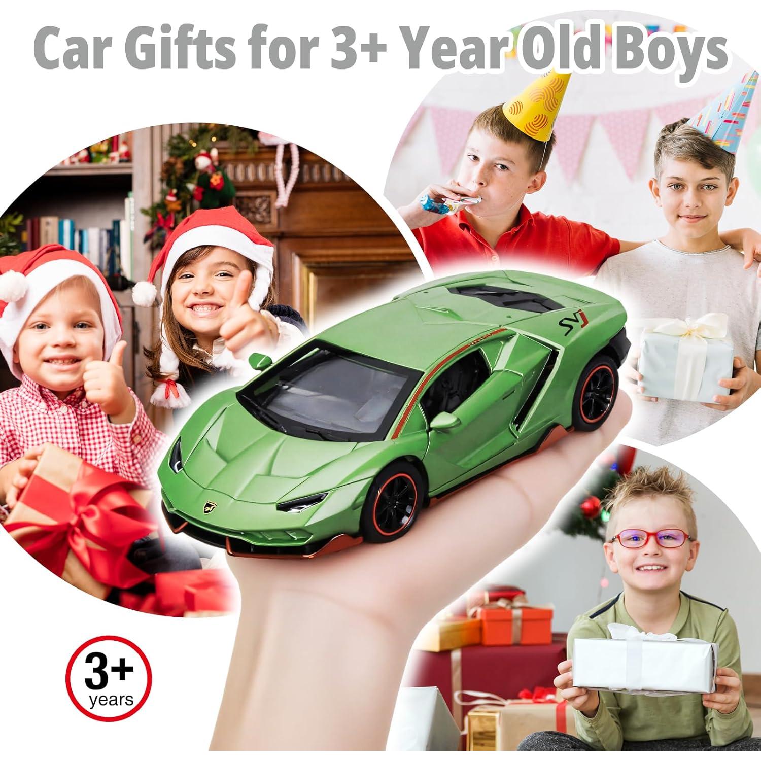 Coche Deportivo Diecast SASBSC SVJ Verde con Luz y Sonido