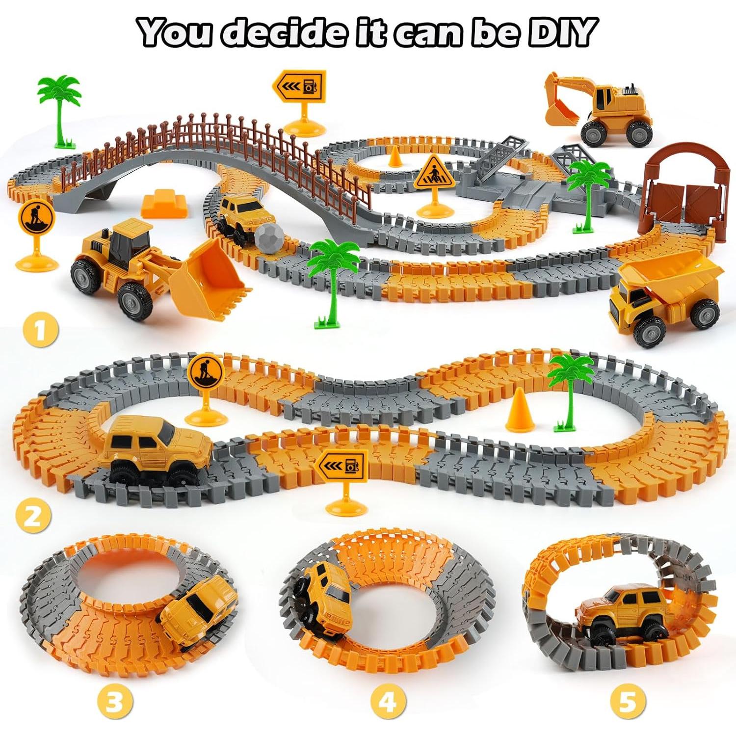 Juego de Pista de Carreras TGJH con 220 PZS y 2 Coches Eléctricos