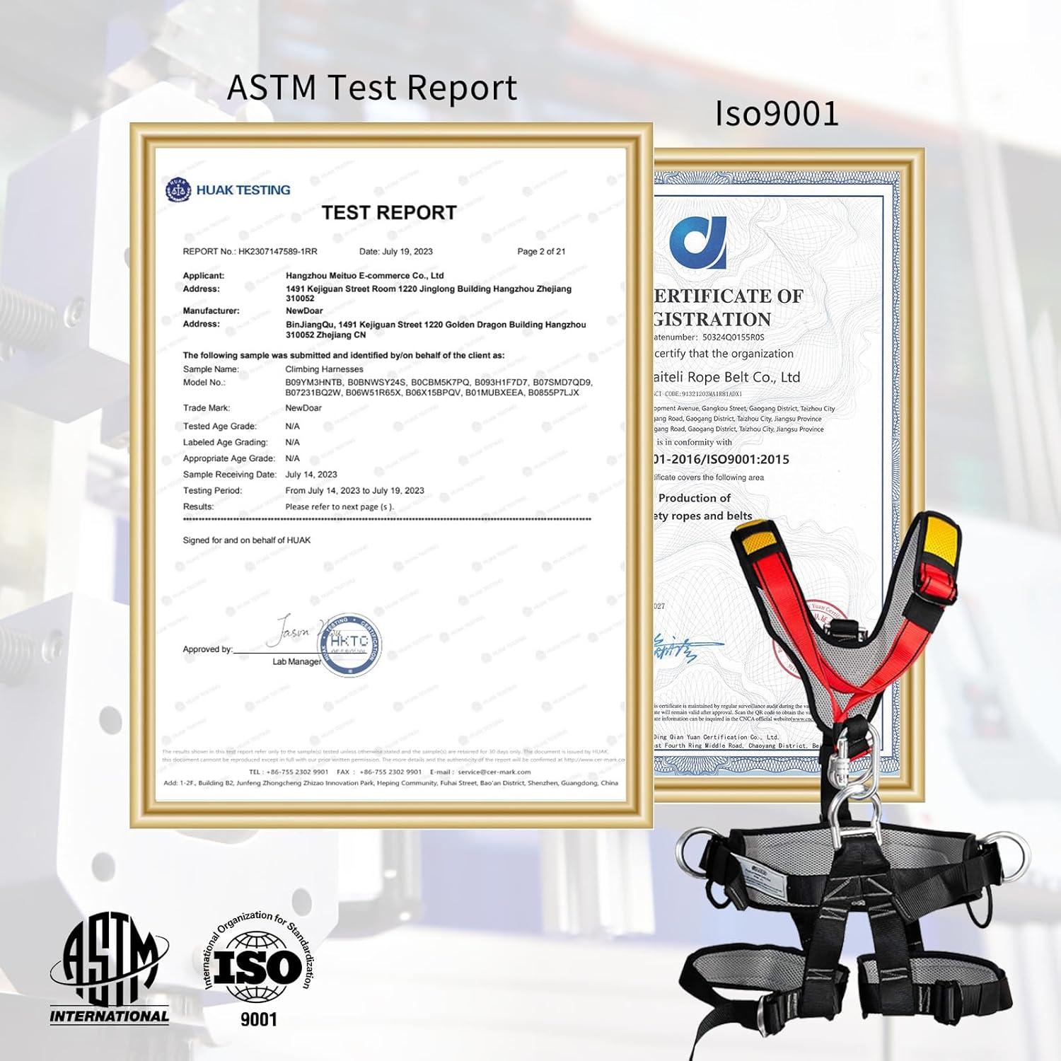 Arnés de Escalada NewDoar CE Ajustable 75-120 cm 22KN