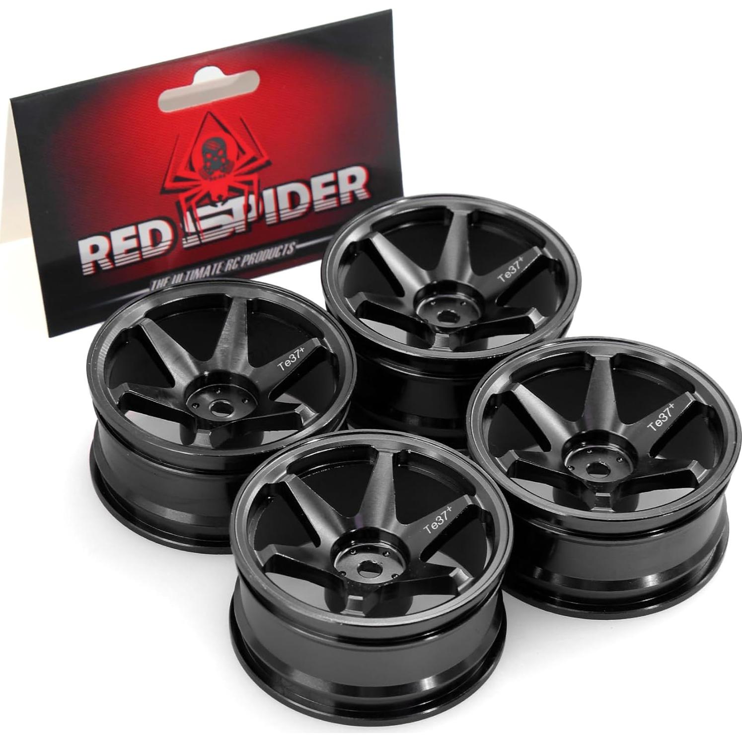 Ruedas Drift RC 1:10 REDSPIDER Aluminio 12mm Hex 4PCS Negro
