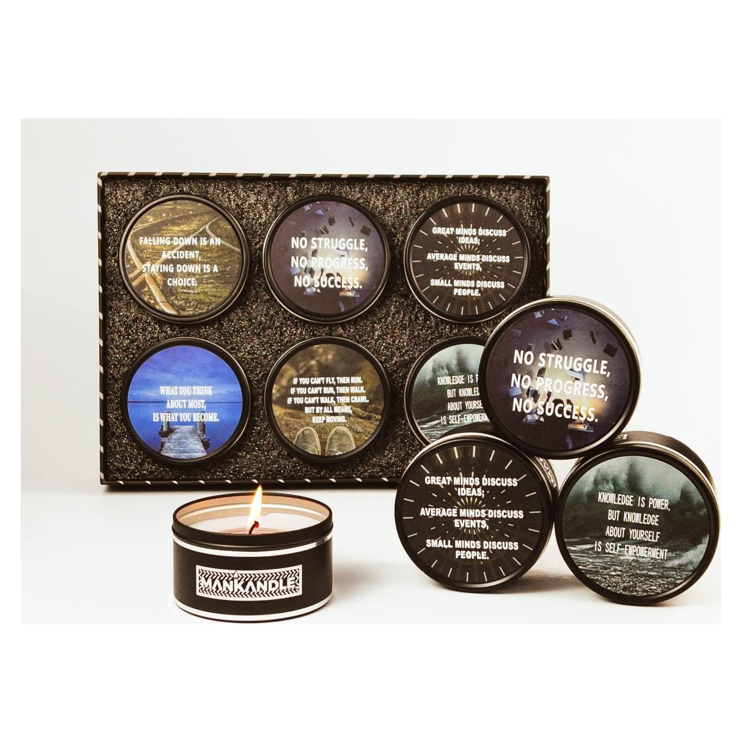 Set de 6 Velas Aromáticas Majestic Zen para Hombres - Cera de Soja