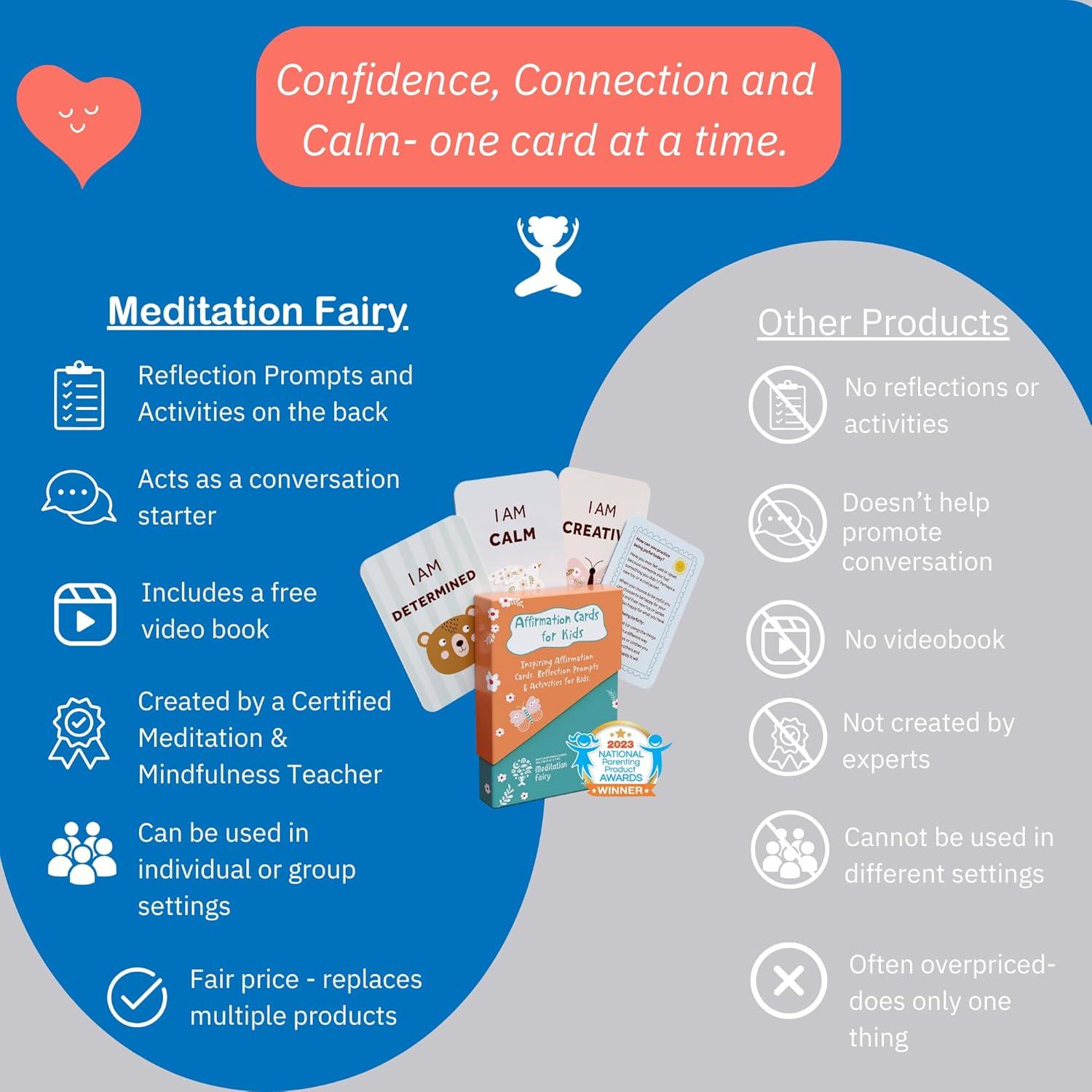 Tarjetas de Afirmaciones para Niños Meditation Fairy - 30 Tarjetas de Mindfulness