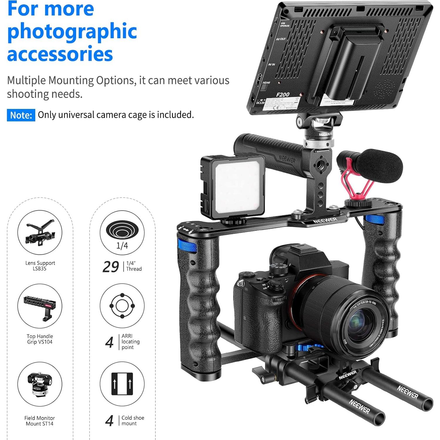 Jaula de Aluminio NEEWER para Cámara DSLR/Sin Espejo