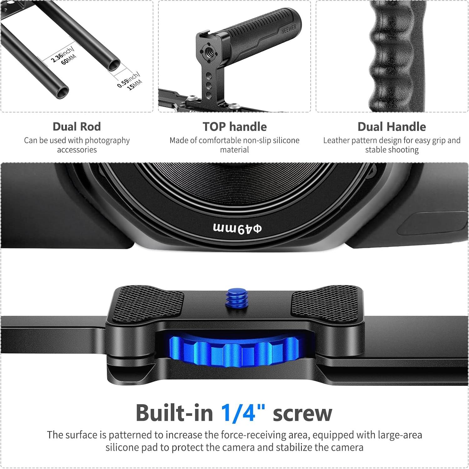 Jaula de Aluminio NEEWER para Cámara DSLR/Sin Espejo