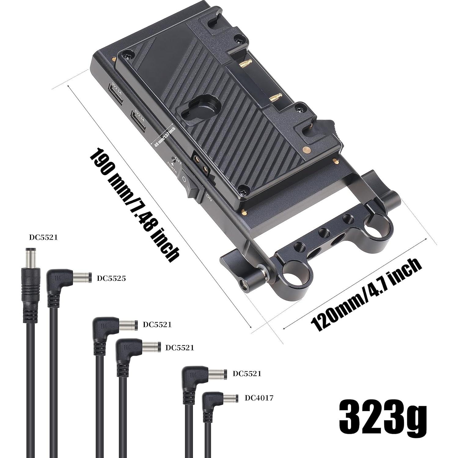 Placa de Batería Fotga Montaje Dorado 15mm con Salidas D-Tap
