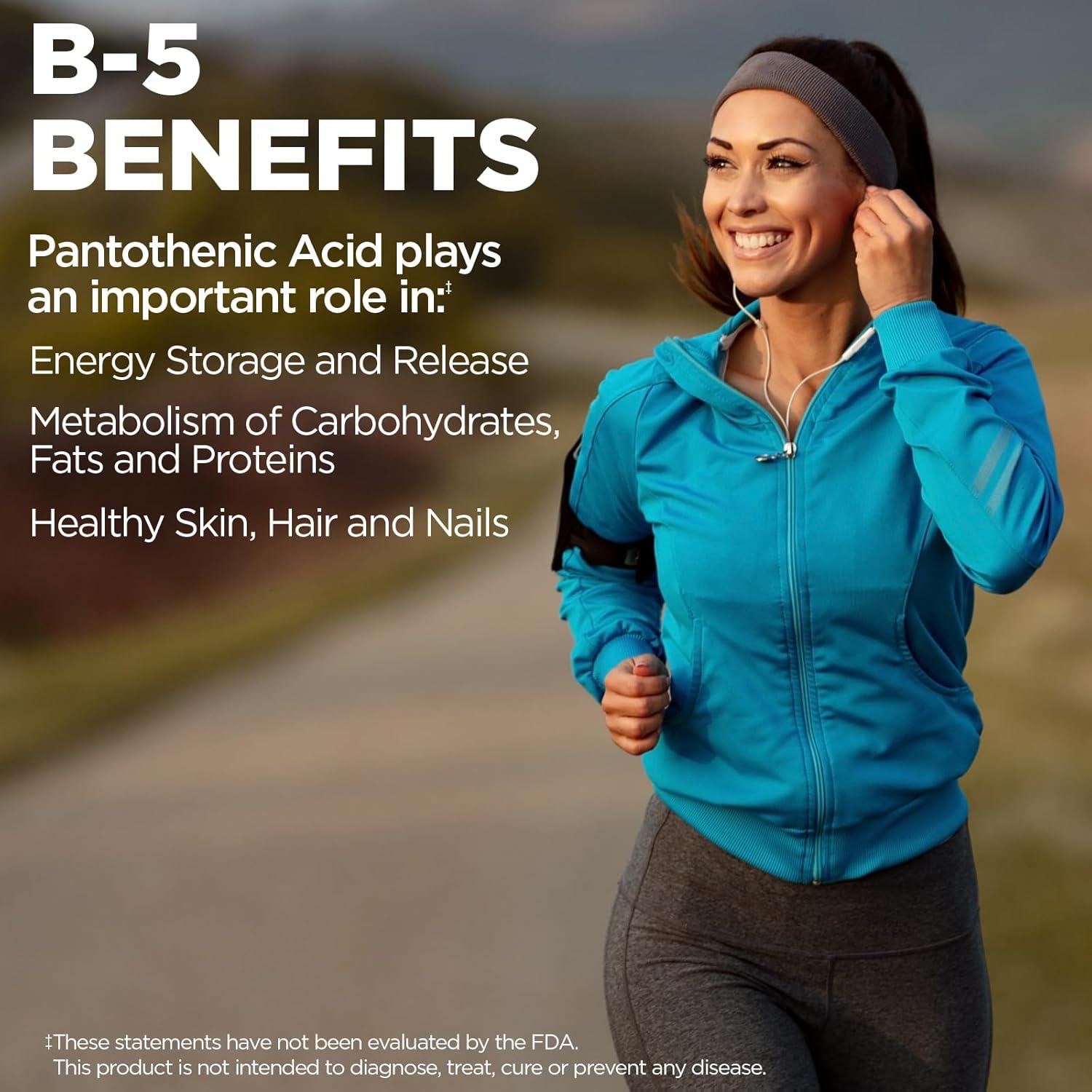 KAL Ácido Pantoténico 1000mg Vegano - 50 Tabletas Liberación Sostenida