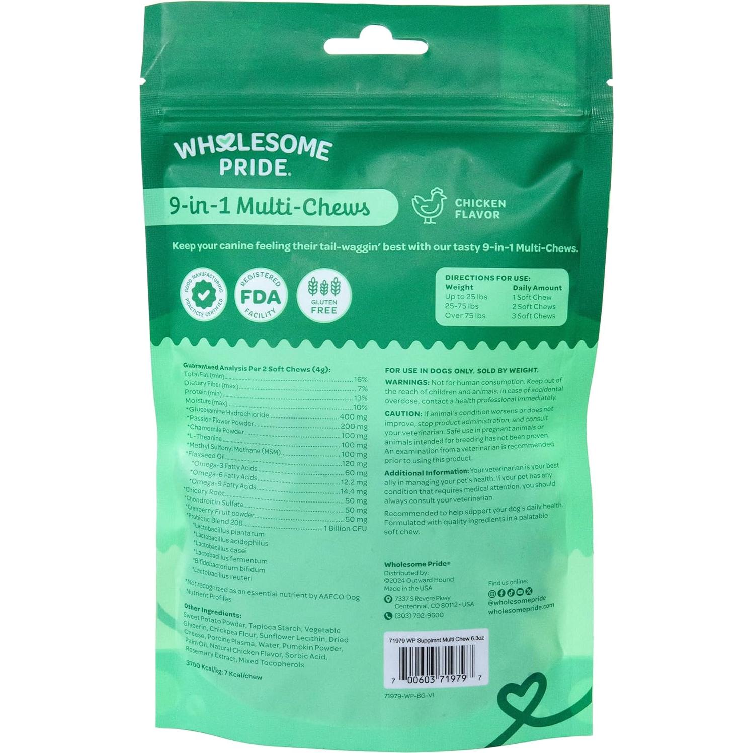 Masticables Suaves Wholesome Pride 9-en-1 para Perros - 178.6g