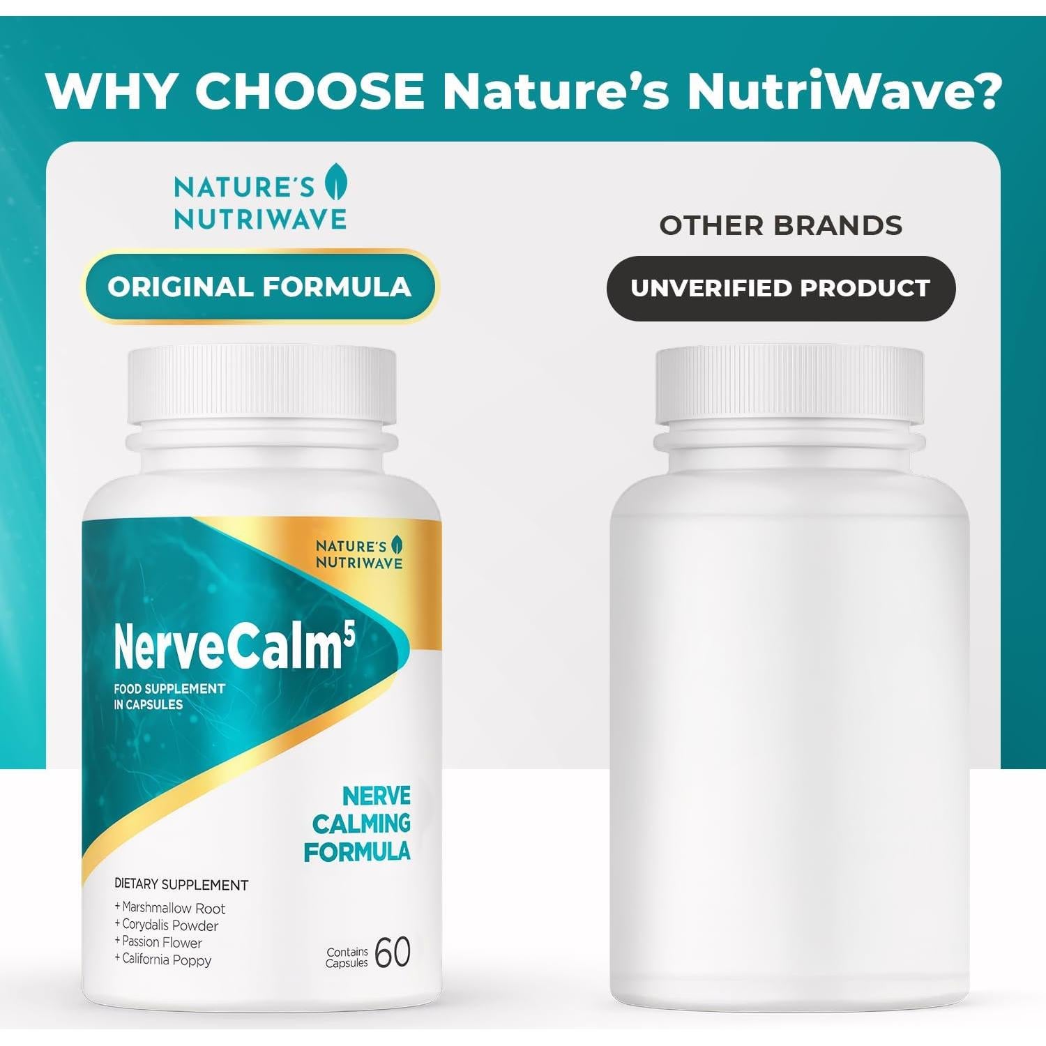 NerveCalm Suplemento Natural Calm 60 Cápsulas Veganas