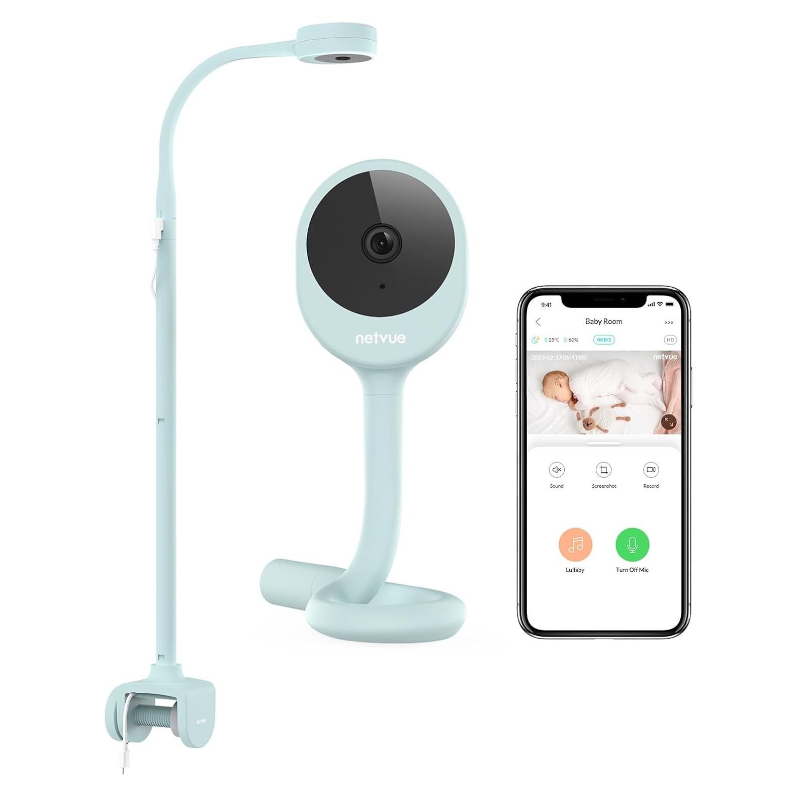 Cámara para Bebés NETVUE Peekababy 1080p Wi-Fi Azul