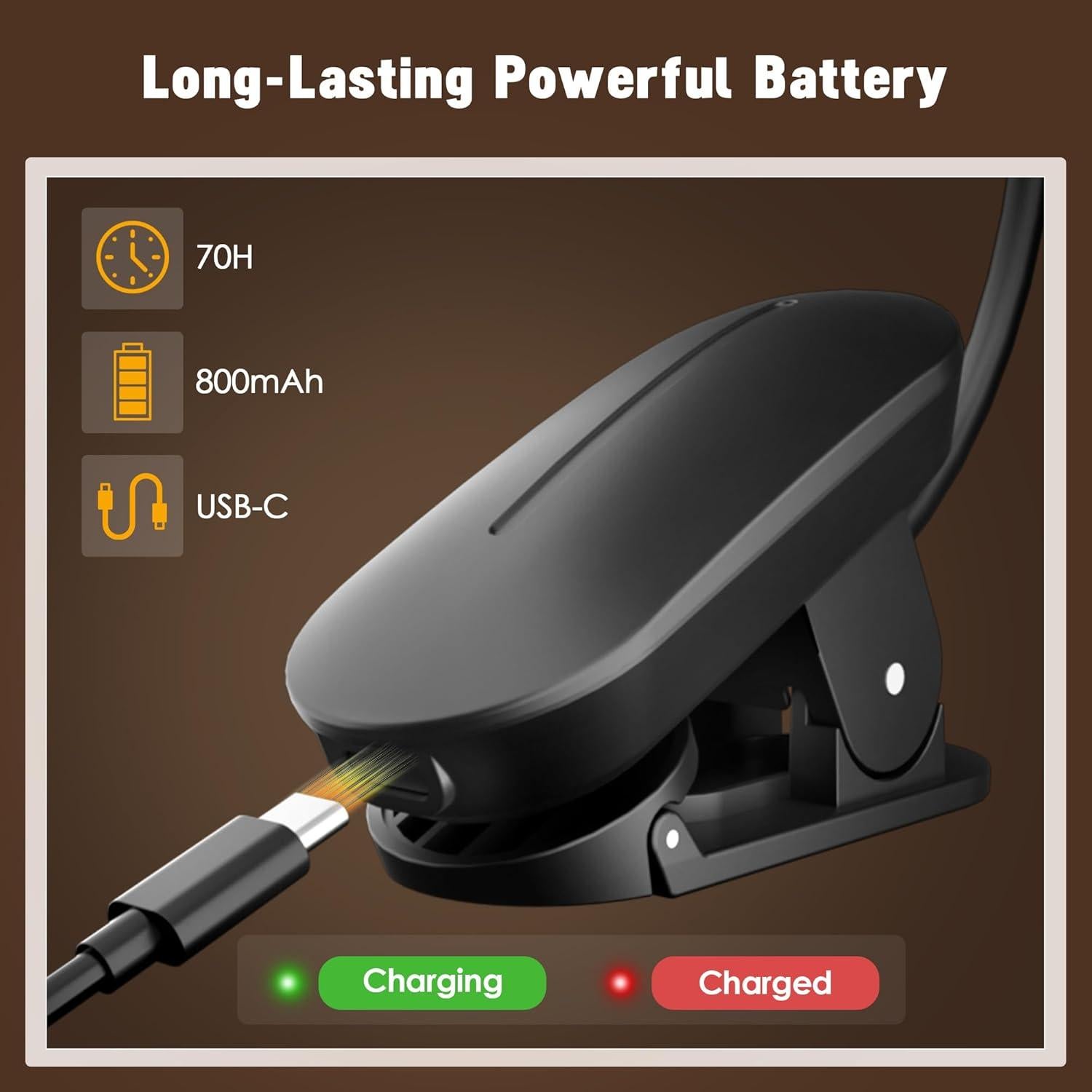 Luz de libro recargable YOLLBER BL-T01 14 LEDs 3 modos